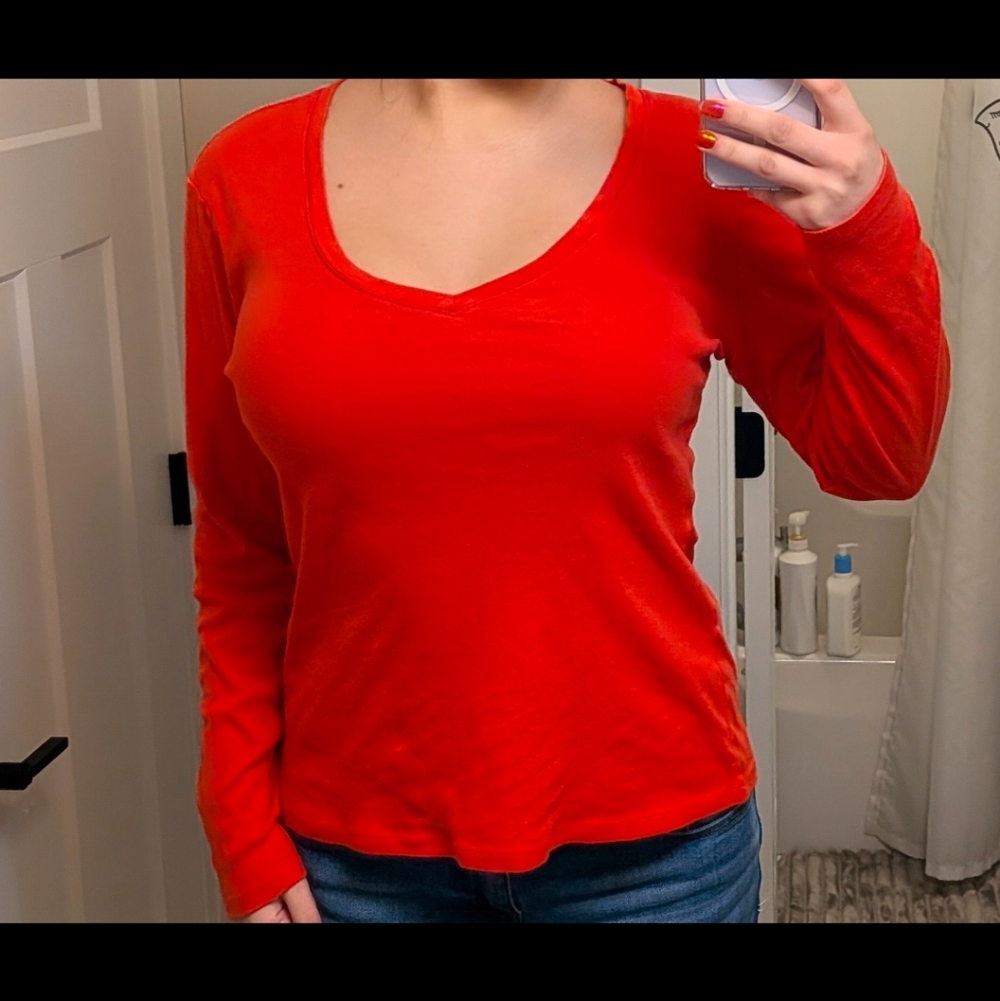 Old Navy Red Long Sleeve Top
